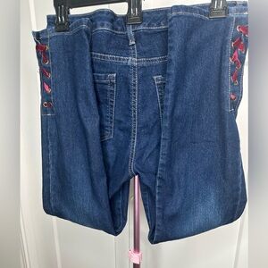 Charter Club bristol skinny ankle 8p pink lace-up detailing at the ankles EC